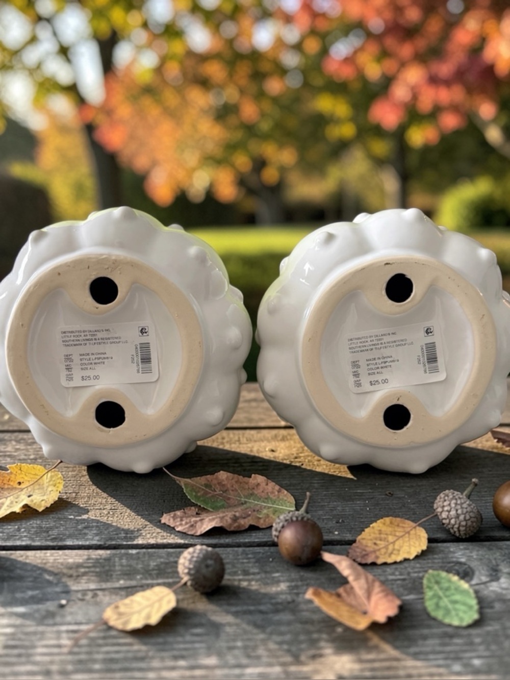 NWT Southern Living Milk White Hobnail Pumpkin Gourds Set - Picture 5 of 6